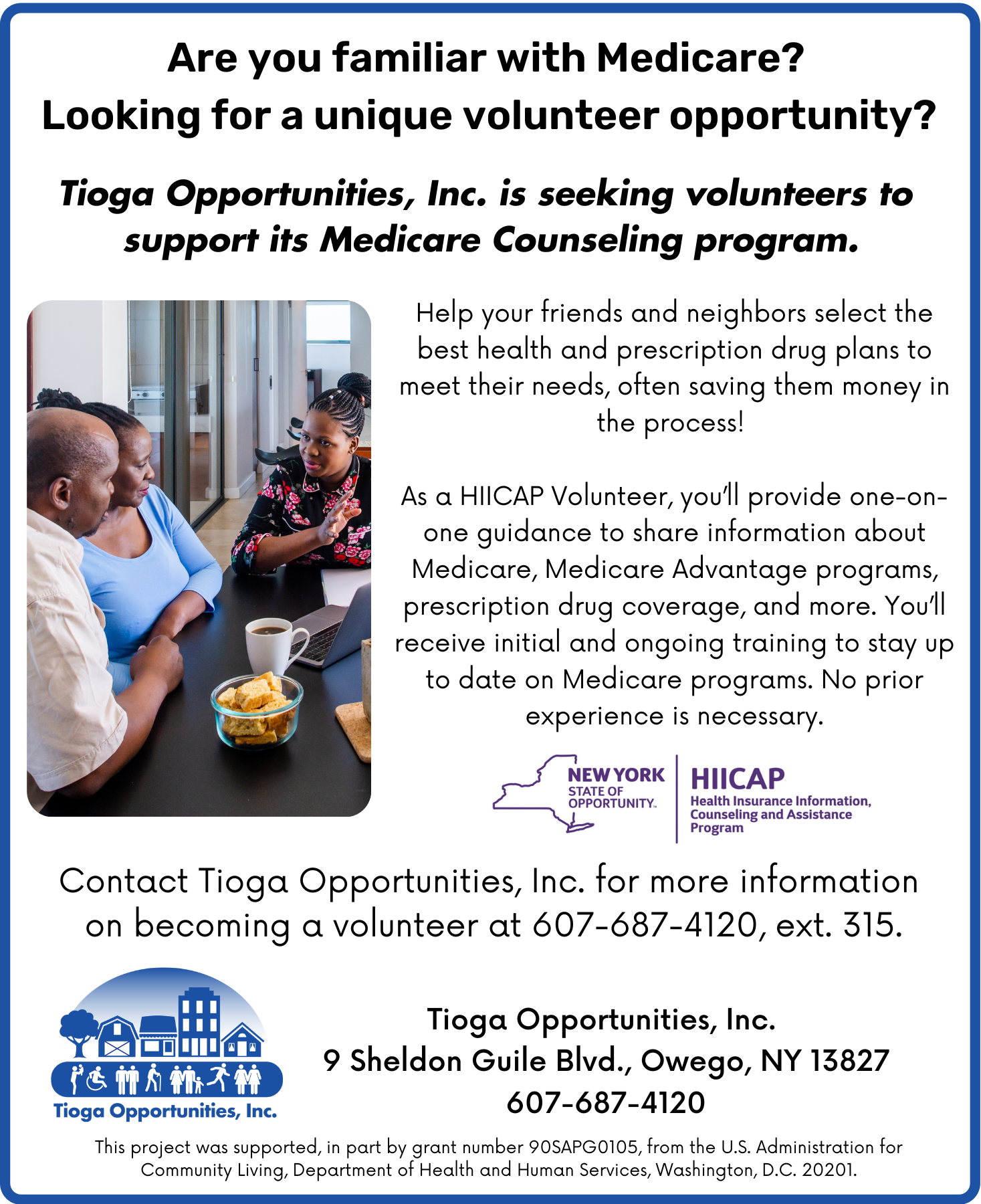 HIICAP Volunteer Ad (2) | Tioga Opportunities, Inc